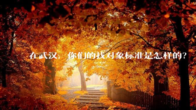 在武汉,你们的找对象标准是怎样的?