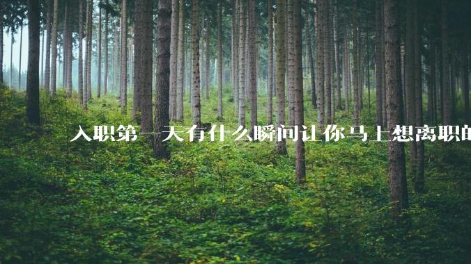 入职第一天有什么瞬间让你马上想离职的?