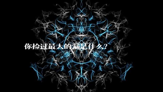 你捡过最大的漏是什么?