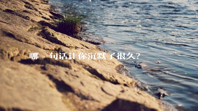 哪一句话让你沉默了很久?