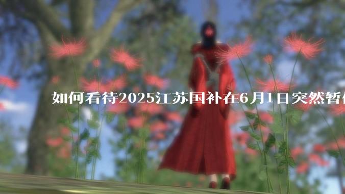 如何看待2025江苏国补在6月1日突然暂停下线?